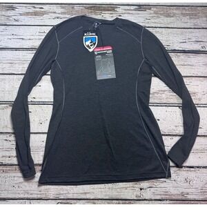 Kuhl Akkomplice Krew Womens Medium Dark Gray L/S Thumb Pockets Hiking Mesh NWT